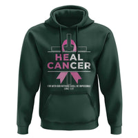 Male Breast Cancer Hoodie He Can Heal Cancer Christian Pink Ribbon - Wonder Print Shop