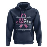 Male Breast Cancer Hoodie He Can Heal Cancer Christian Pink Ribbon - Wonder Print Shop