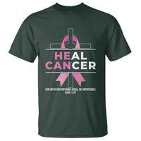 Male Breast Cancer T Shirt He Can Heal Cancer Christian Pink Ribbon - Wonder Print Shop