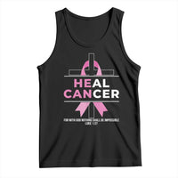Male Breast Cancer Tank Top He Can Heal Cancer Christian Pink Ribbon - Wonder Print Shop