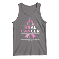 Male Breast Cancer Tank Top He Can Heal Cancer Christian Pink Ribbon - Wonder Print Shop