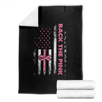 Breast Cancer Awareness Throw Blanket Back The Pink Warrior American Flag - Wonder Print Shop