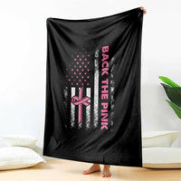 Breast Cancer Awareness Throw Blanket Back The Pink Warrior American Flag - Wonder Print Shop
