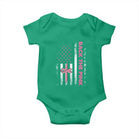 Breast Cancer Awareness Baby Onesie Back The Pink Warrior American Flag - Wonder Print Shop