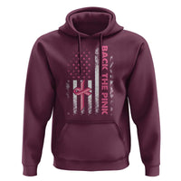 Breast Cancer Awareness Hoodie Back The Pink Warrior American Flag - Wonder Print Shop