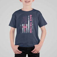 Breast Cancer Awareness T Shirt For Kid Back The Pink Warrior American Flag - Wonder Print Shop