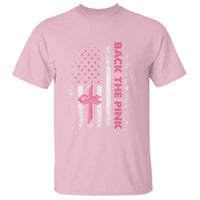 Breast Cancer Awareness T Shirt Back The Pink Warrior American Flag - Wonder Print Shop