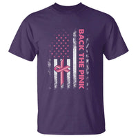 Breast Cancer Awareness T Shirt Back The Pink Warrior American Flag - Wonder Print Shop