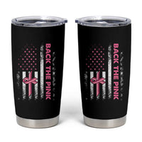 Breast Cancer Awareness Tumbler Cup Back The Pink Warrior American Flag - Wonder Print Shop