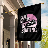 Funny Save Motor Boating Garden Flag Breast Cancer Pink Ribbon - Wonder Print Shop