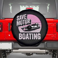 Funny Save Motor Boating Spare Tire Cover Breast Cancer Pink Ribbon - Wonder Print Shop
