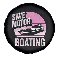 Funny Save Motor Boating Spare Tire Cover Breast Cancer Pink Ribbon - Wonder Print Shop