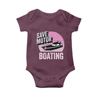 Funny Save Motor Boating Baby Onesie Breast Cancer Pink Ribbon - Wonder Print Shop