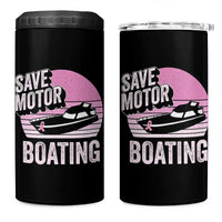 Funny Save Motor Boating 4 in 1 Can Cooler Tumbler Breast Cancer Pink Ribbon - Wonder Print Shop