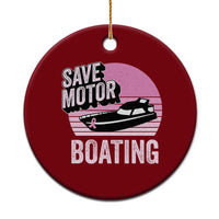 Funny Save Motor Boating Ceramic Ornament Breast Cancer Pink Ribbon - Wonder Print Shop
