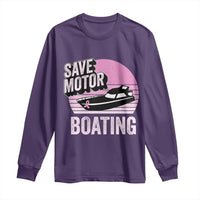 Funny Save Motor Boating Long Sleeve Shirt Breast Cancer Pink Ribbon - Wonder Print Shop