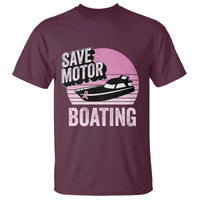 Funny Save Motor Boating T Shirt Breast Cancer Pink Ribbon - Wonder Print Shop
