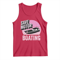 Funny Save Motor Boating Tank Top Breast Cancer Pink Ribbon - Wonder Print Shop