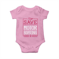 Funny Save Motor Boating Baby Onesie Beat Breast Cancer Pink Ribbon - Wonder Print Shop