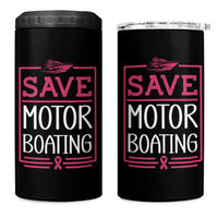 Funny Save Motor Boating 4 in 1 Can Cooler Tumbler Beat Breast Cancer Pink Ribbon - Wonder Print Shop