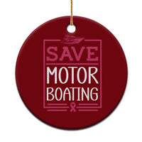 Funny Save Motor Boating Ceramic Ornament Beat Breast Cancer Pink Ribbon - Wonder Print Shop