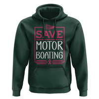 Funny Save Motor Boating Hoodie Beat Breast Cancer Pink Ribbon - Wonder Print Shop