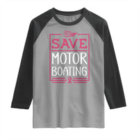 Funny Save Motor Boating Raglan Shirt Beat Breast Cancer Pink Ribbon - Wonder Print Shop