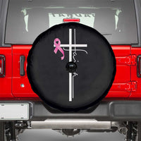 Christian Faith Breast Cancer Awareness Spare Tire Cover Pink Ribbon Christian Cross - Wonder Print Shop