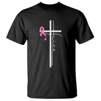 Christian Faith Breast Cancer Awareness T Shirt Pink Ribbon Christian Cross - Wonder Print Shop