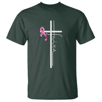 Christian Faith Breast Cancer Awareness T Shirt Pink Ribbon Christian Cross - Wonder Print Shop