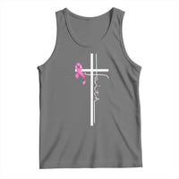 Christian Faith Breast Cancer Awareness Tank Top Pink Ribbon Christian Cross - Wonder Print Shop