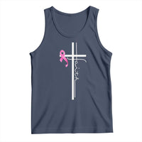Christian Faith Breast Cancer Awareness Tank Top Pink Ribbon Christian Cross - Wonder Print Shop