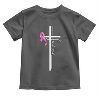 Christian Faith Breast Cancer Awareness Toddler T Shirt Pink Ribbon Christian Cross - Wonder Print Shop