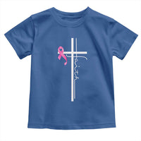 Christian Faith Breast Cancer Awareness Toddler T Shirt Pink Ribbon Christian Cross - Wonder Print Shop