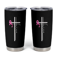 Christian Faith Breast Cancer Awareness Tumbler Cup Pink Ribbon Christian Cross - Wonder Print Shop