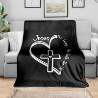 Jesus The Way The Truth The Life Throw Blanket Christian Cross With Heart - Wonder Print Shop