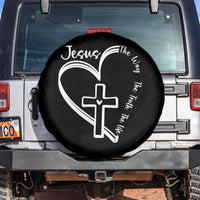 Jesus The Way The Truth The Life Spare Tire Cover Christian Cross With Heart - Wonder Print Shop
