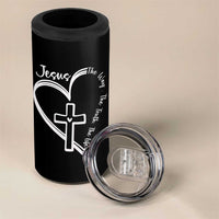 Jesus The Way The Truth The Life 4 in 1 Can Cooler Tumbler Christian Cross With Heart - Wonder Print Shop