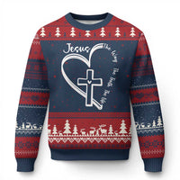 Jesus The Way The Truth The Life Ugly Christmas Sweater Christian Cross With Heart - Wonder Print Shop