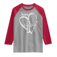 Jesus The Way The Truth The Life Raglan Shirt Christian Cross With Heart - Wonder Print Shop