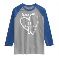 Jesus The Way The Truth The Life Raglan Shirt Christian Cross With Heart - Wonder Print Shop