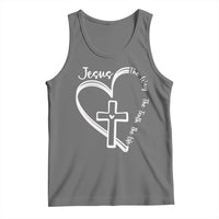 Jesus The Way The Truth The Life Tank Top Christian Cross With Heart - Wonder Print Shop