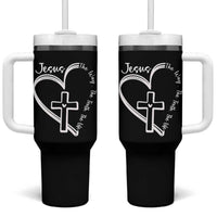 Jesus The Way The Truth The Life Tumbler With Handle Christian Cross With Heart - Wonder Print Shop