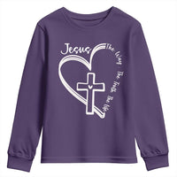 Jesus The Way The Truth The Life Youth Sweatshirt Christian Cross With Heart - Wonder Print Shop