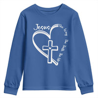 Jesus The Way The Truth The Life Youth Sweatshirt Christian Cross With Heart - Wonder Print Shop