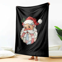 Vintage Retro Patchwork Santa Xmas Throw Blanket Merry Christmas Holiday - Wonder Print Shop