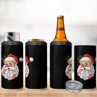 Vintage Retro Patchwork Santa Xmas 4 in 1 Can Cooler Tumbler Merry Christmas Holiday - Wonder Print Shop