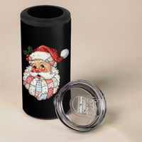 Vintage Retro Patchwork Santa Xmas 4 in 1 Can Cooler Tumbler Merry Christmas Holiday - Wonder Print Shop