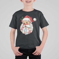 Vintage Retro Patchwork Santa Xmas T Shirt For Kid Merry Christmas Holiday - Wonder Print Shop
