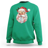 Vintage Retro Patchwork Santa Xmas Sweatshirt Merry Christmas Holiday - Wonder Print Shop